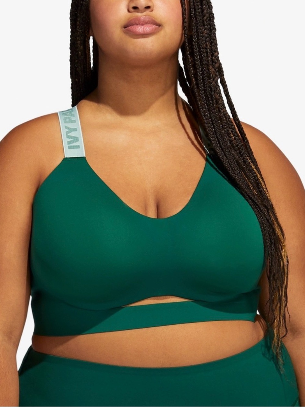 Adidas × Ivy Park Green Cutout Criss Cross Sports Bra 4X